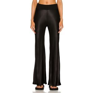 Enza Costa Black Satin Bias Cut Pant Size S